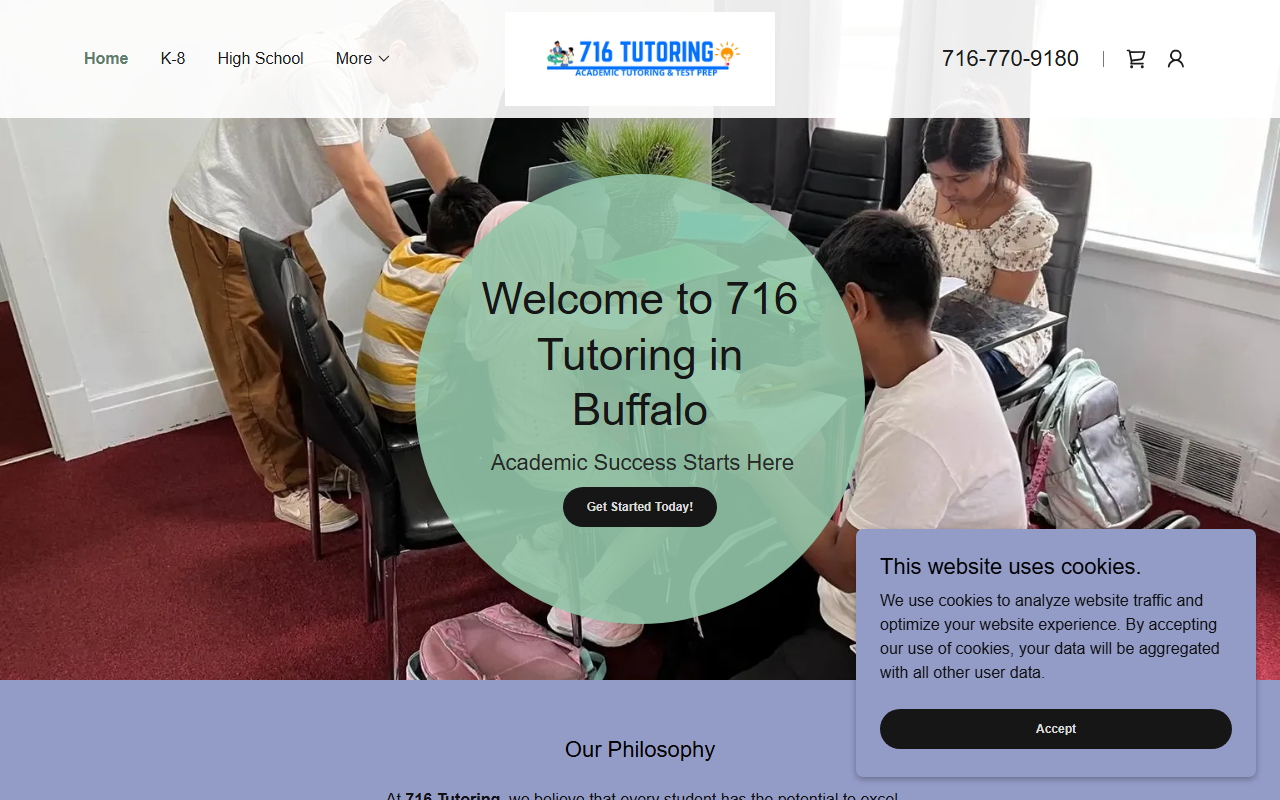 716tutoring.com screenshot