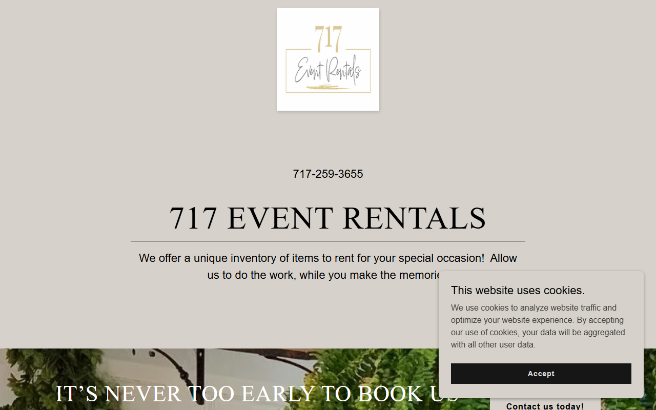 717eventrentals.com screenshot