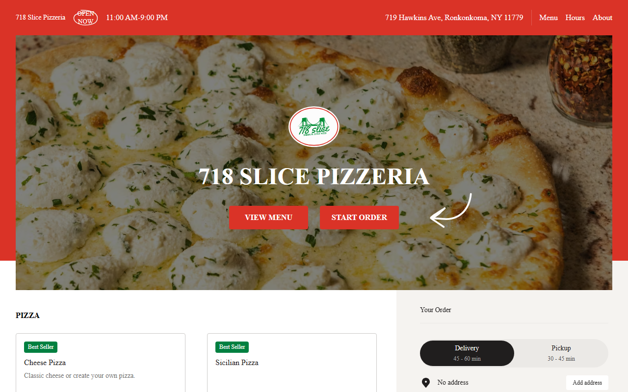 718slicepizzeria.com screenshot