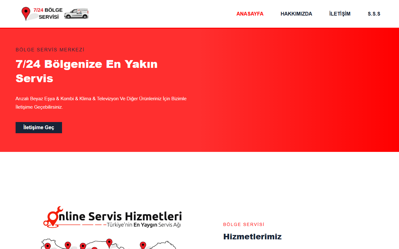 724bolgeservisi.com screenshot