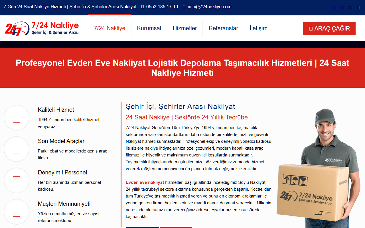 724nakliye.com screenshot