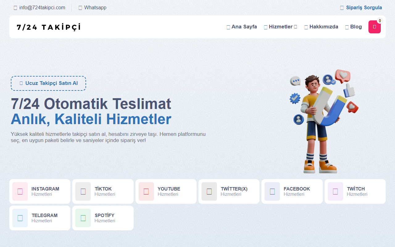 724takipci.com screenshot