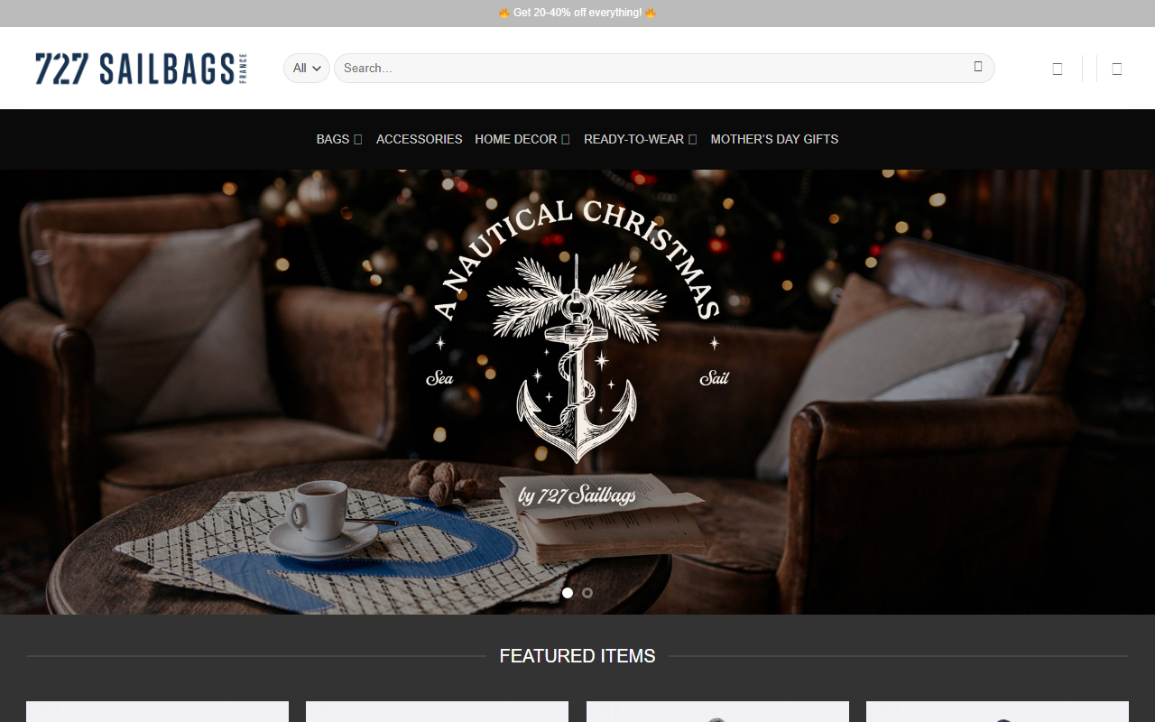 727sailbagsstore.com screenshot