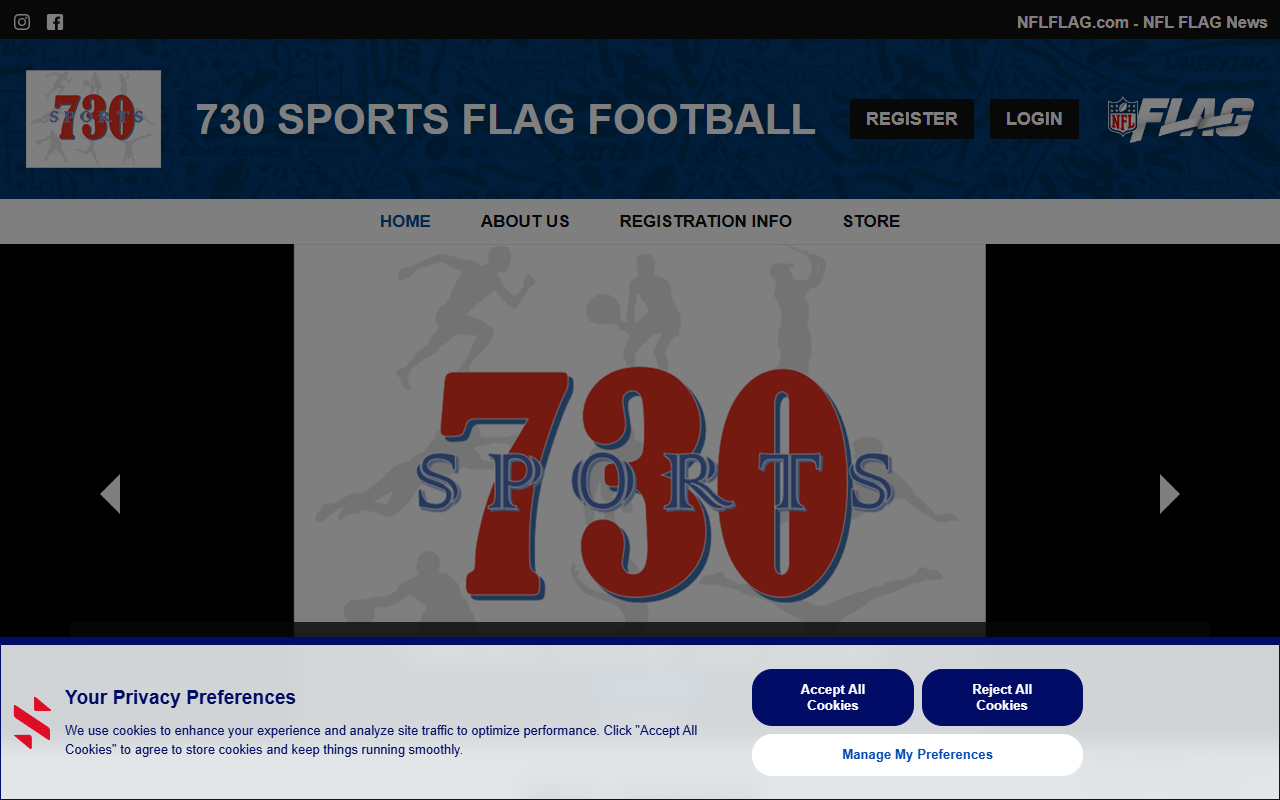 730flagfootball.com screenshot