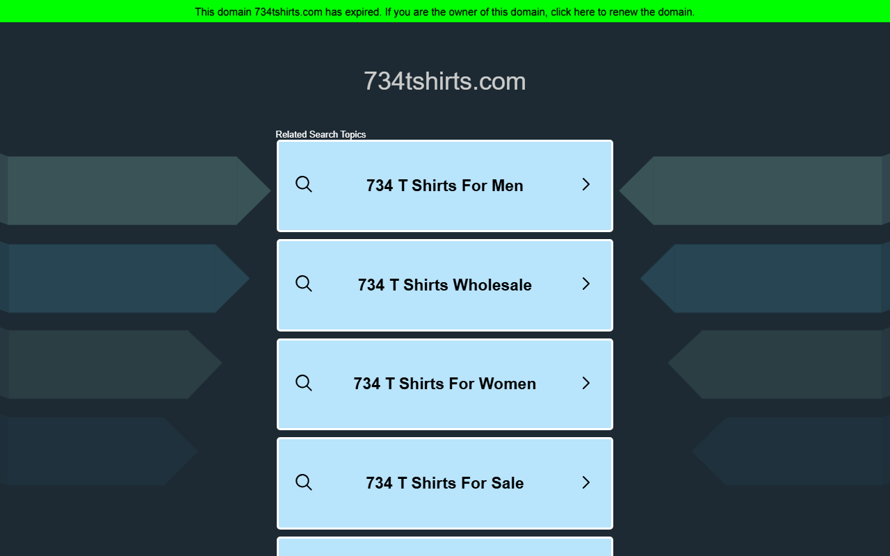 734tshirts.com screenshot