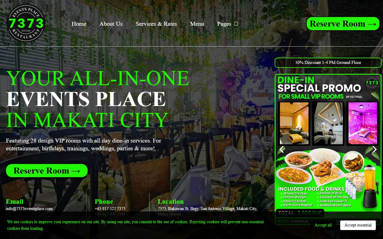 7373eventsplace.com screenshot