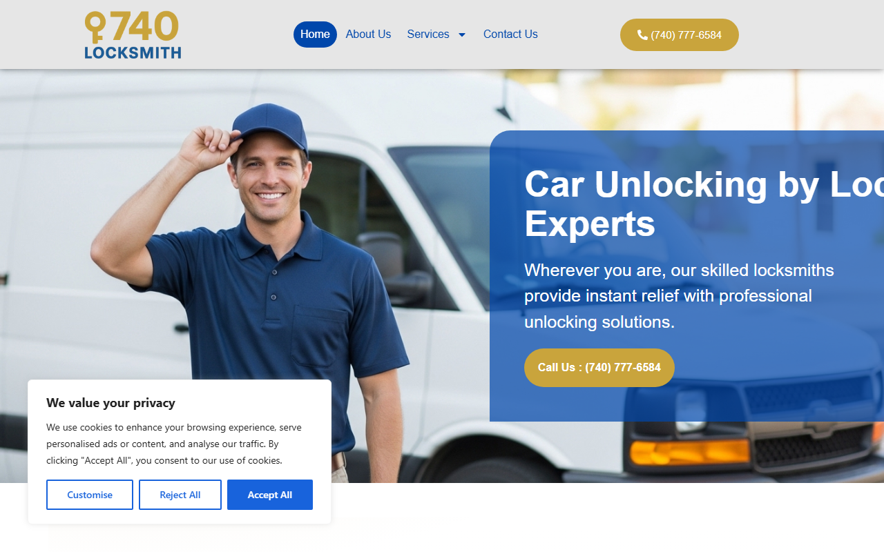 740locksmith.com screenshot