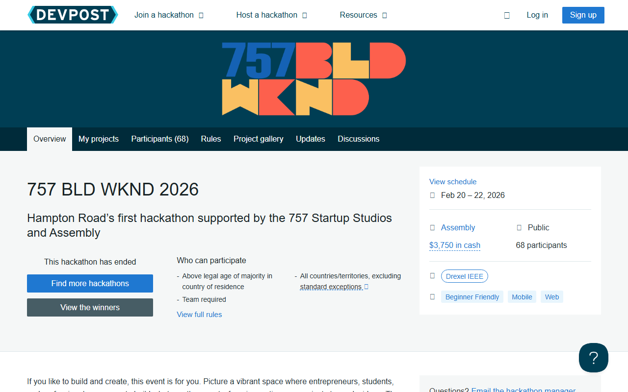 757buildweekend.com screenshot