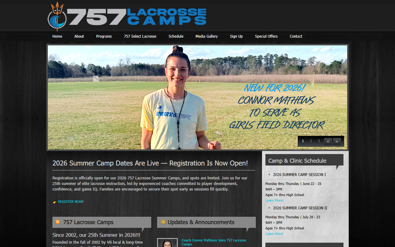 757lacrossecamps.com screenshot