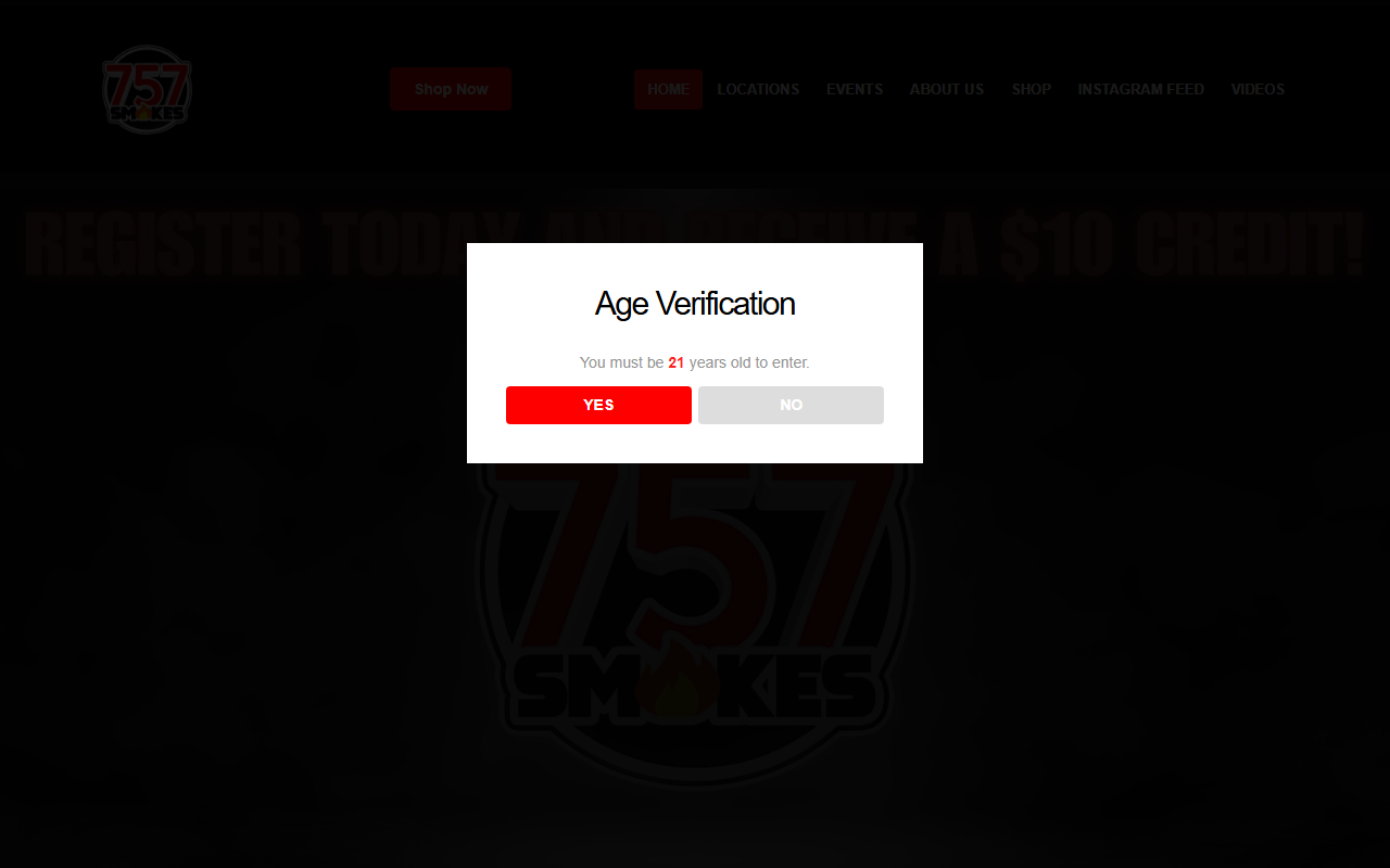 757smokeshop.com screenshot