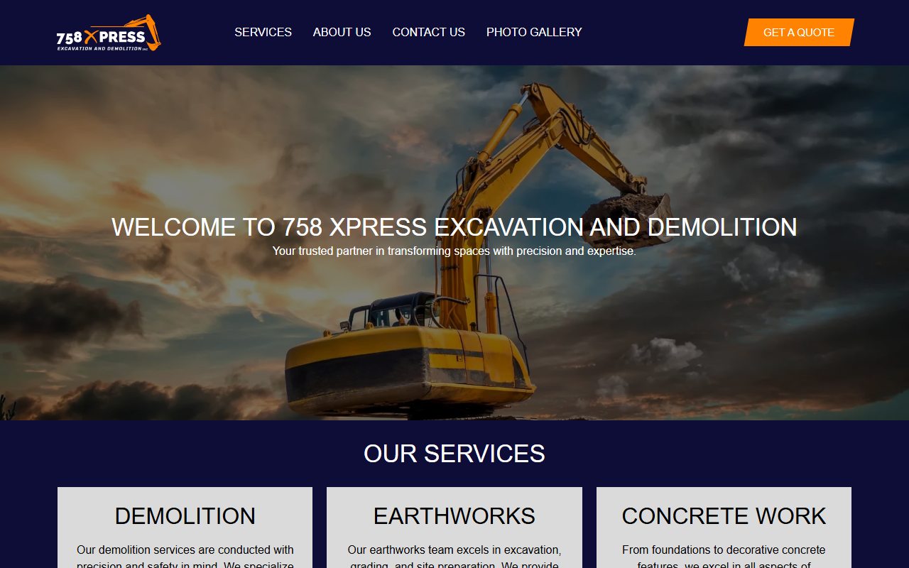 758demoexcav.com screenshot