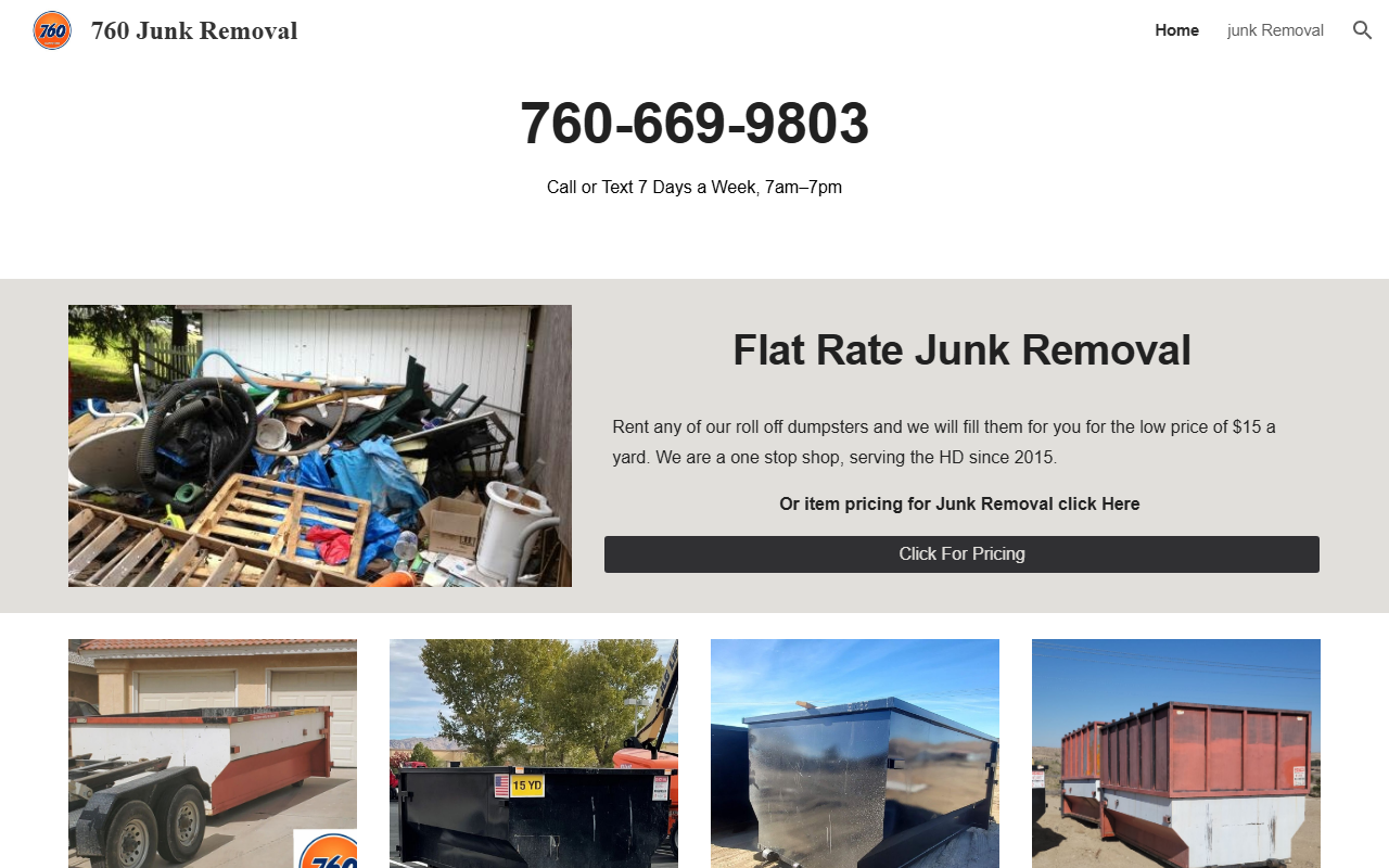 760junkremoval.com screenshot