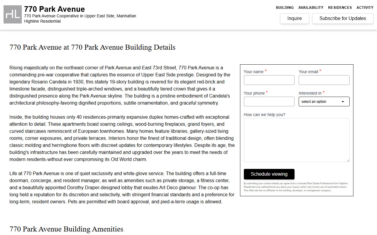 770parkavenue.com screenshot