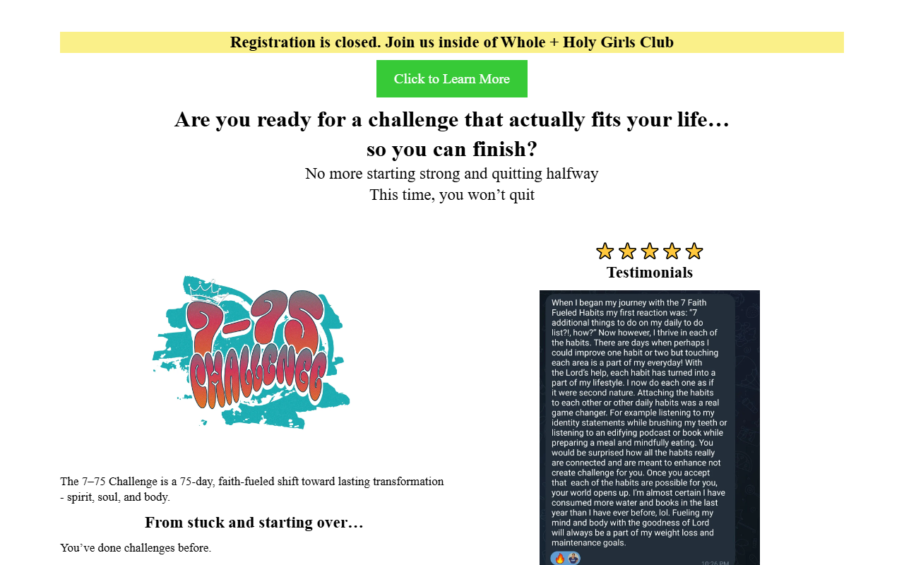 775challenge.com screenshot