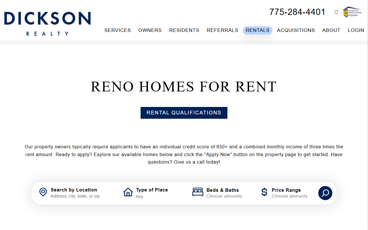 775rentals.com screenshot