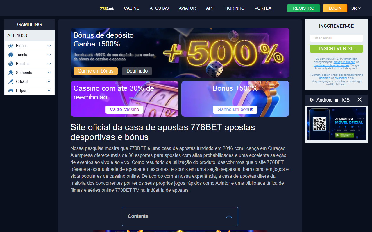 778betbrasil.com screenshot