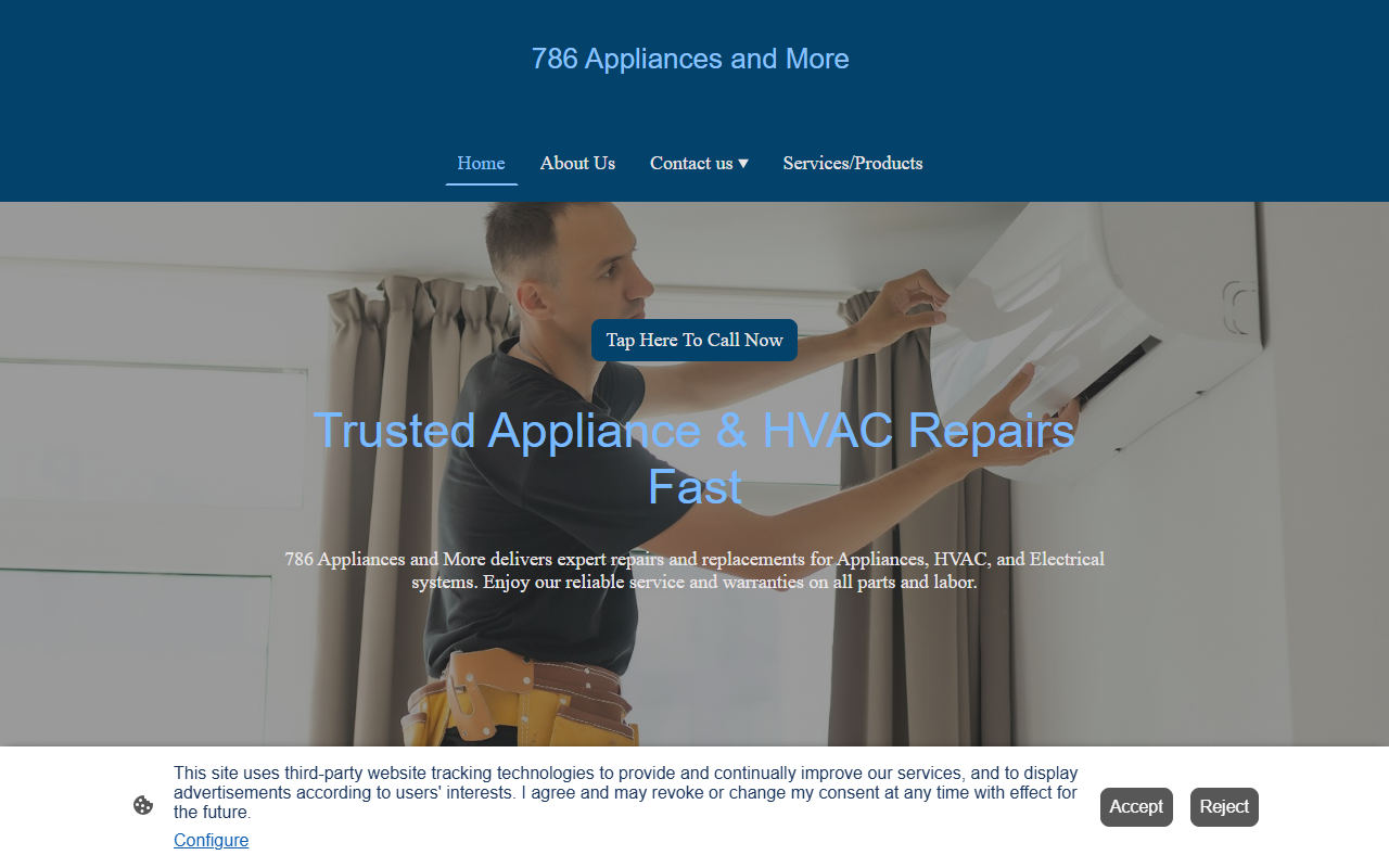 786appliances.com screenshot