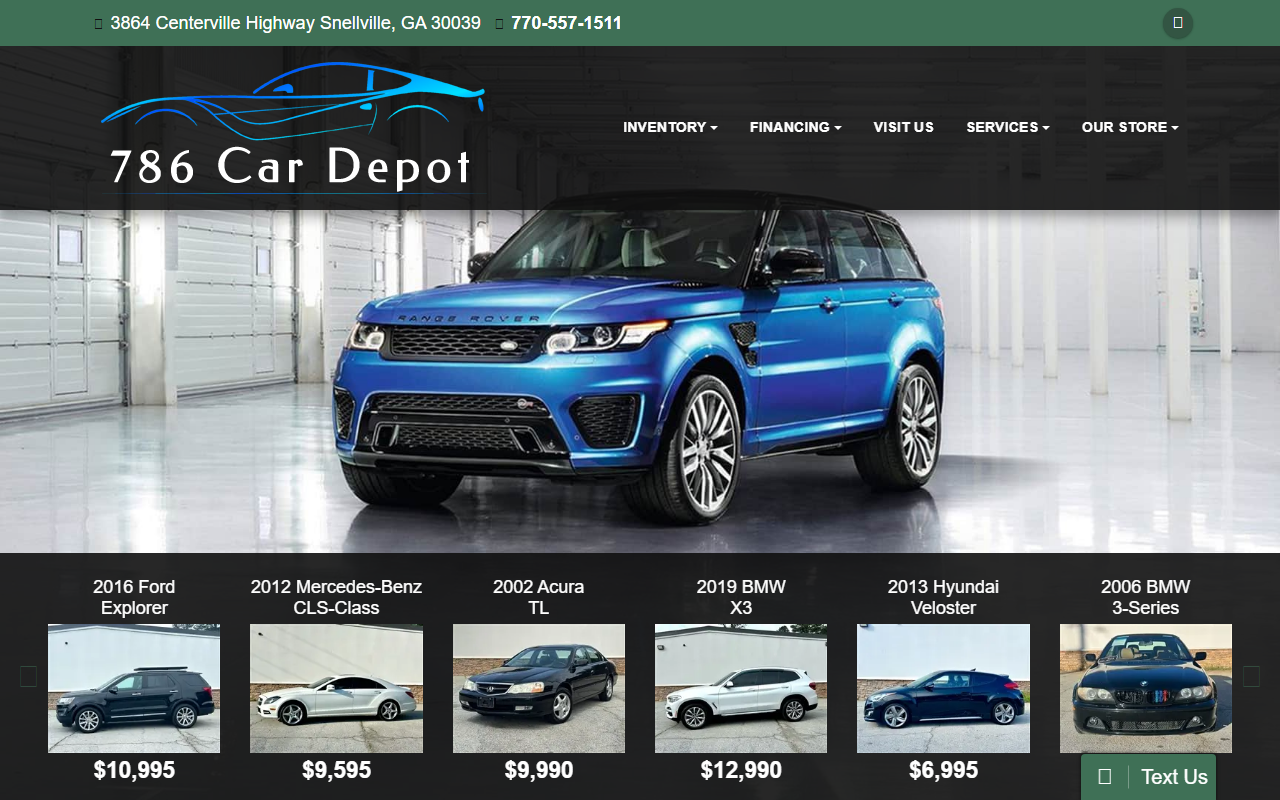 786cardepot.com screenshot