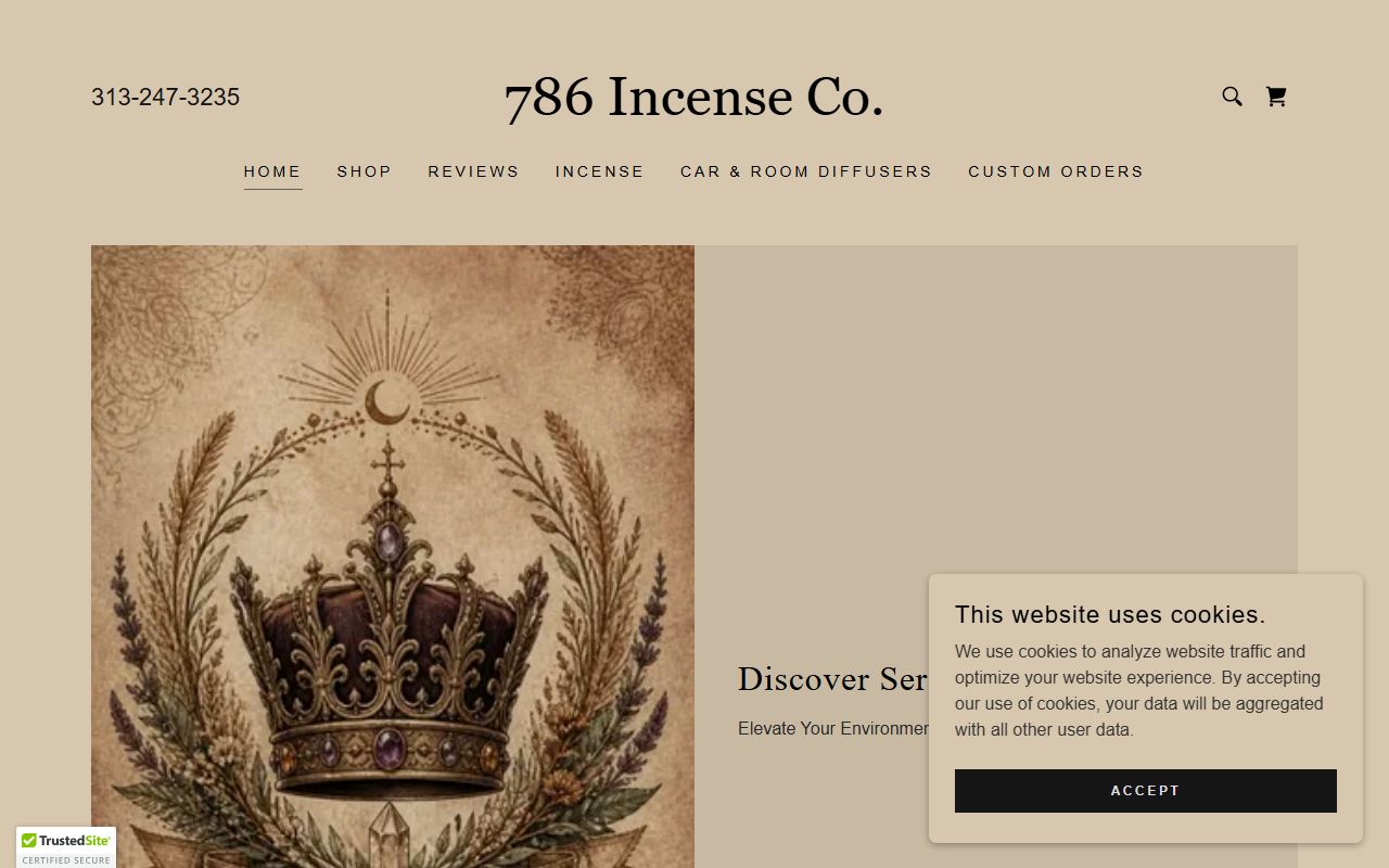 786incenseco.com screenshot