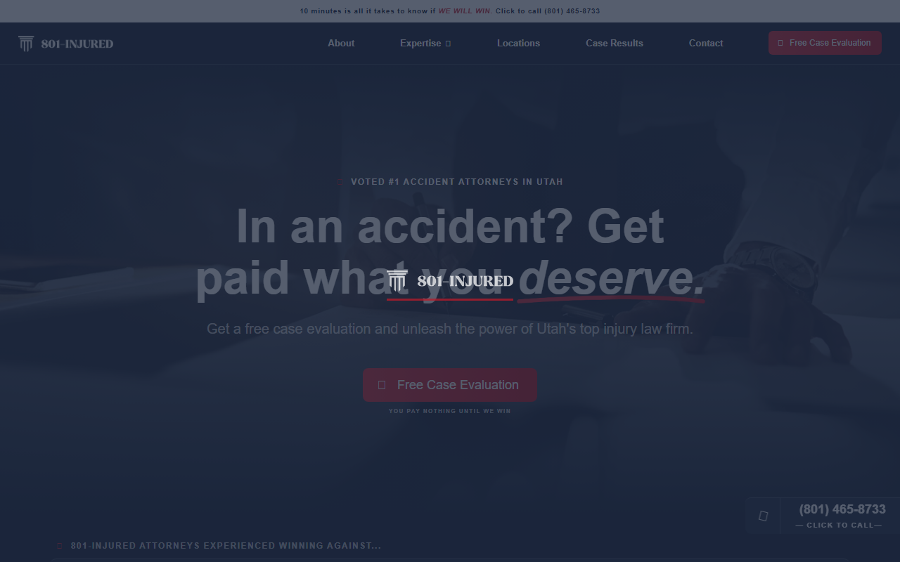 801-injured.com screenshot