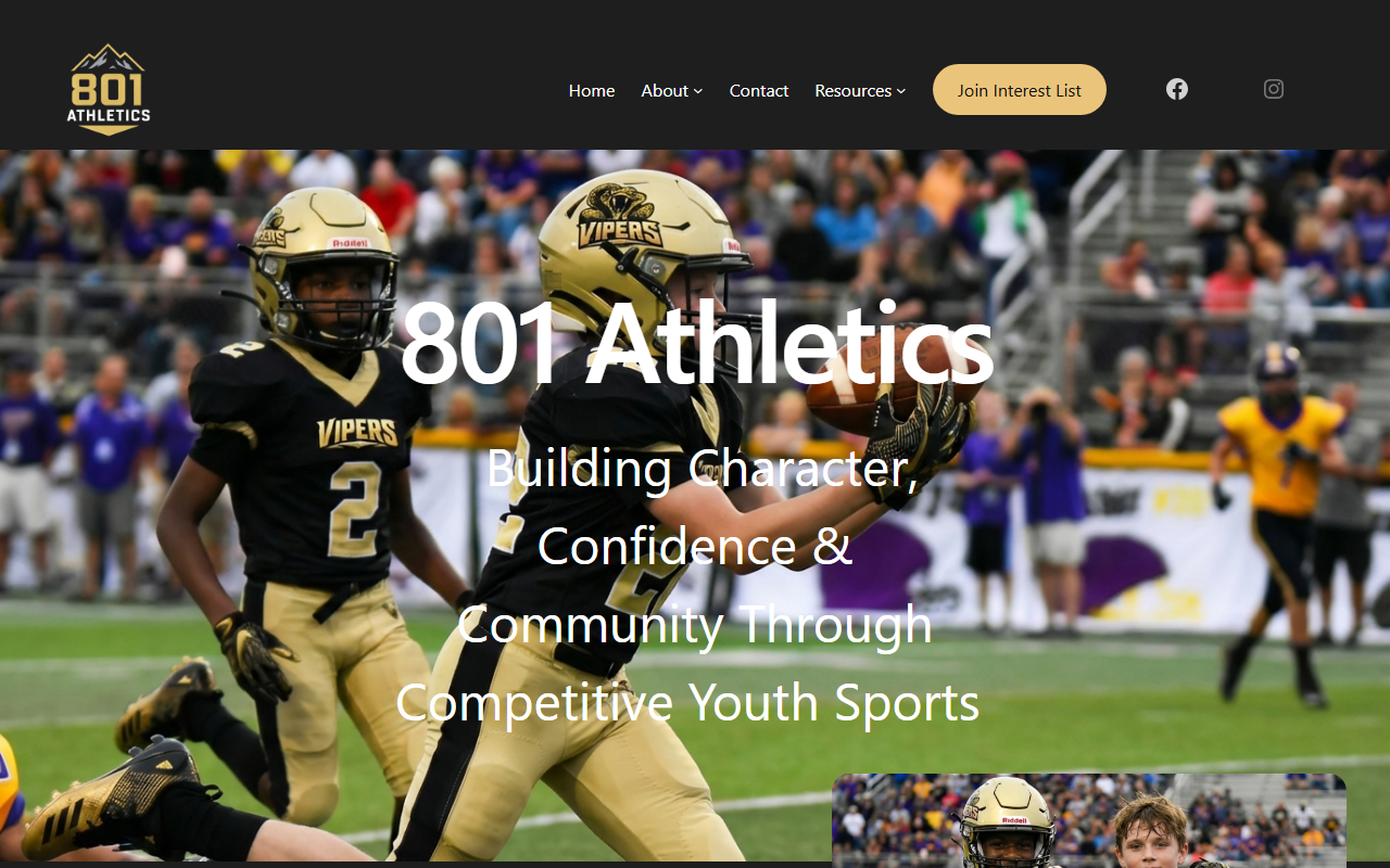 801athletics.com screenshot
