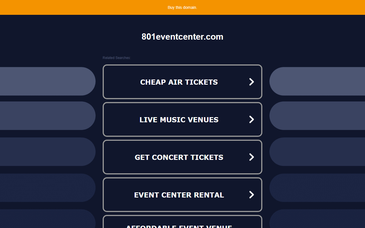 801eventcenter.com screenshot