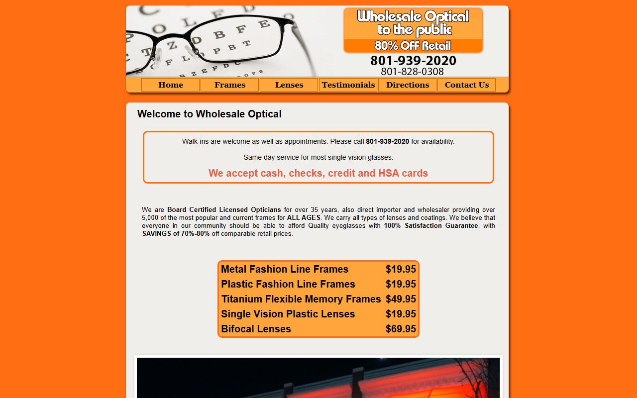 801optical.com screenshot