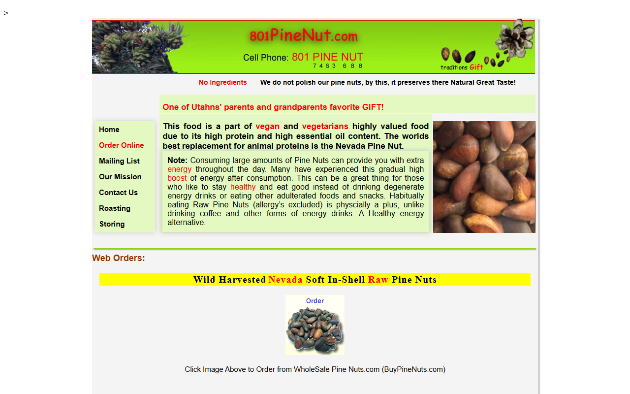 801pinenut.com screenshot