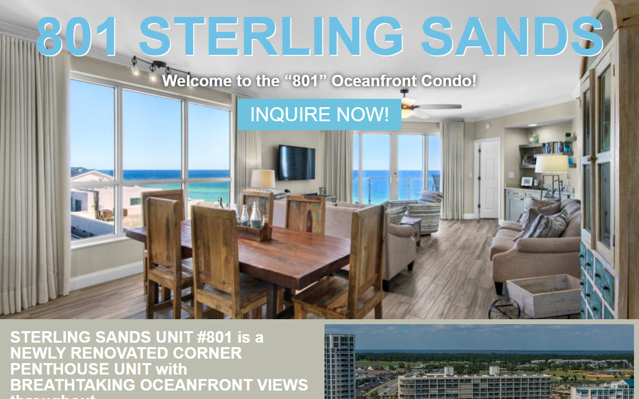 801sterlingsands.com screenshot