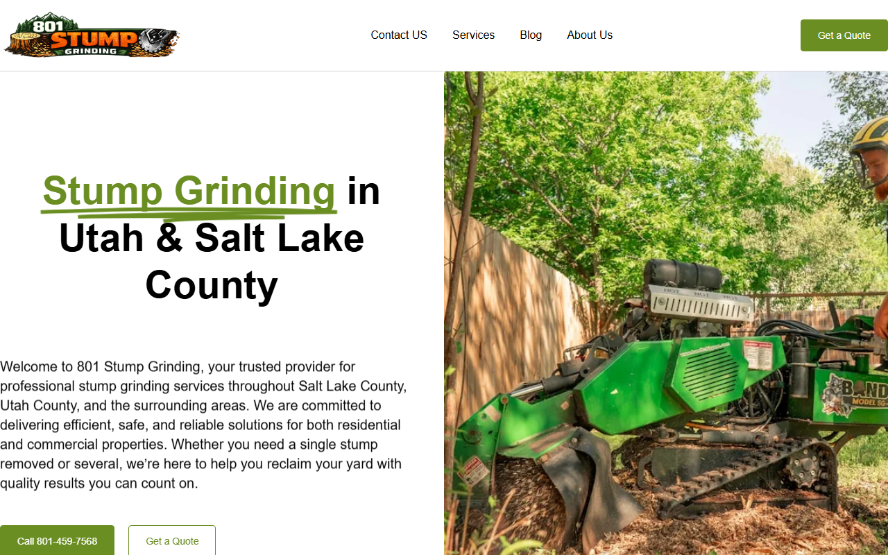 801stumpgrinding.com screenshot
