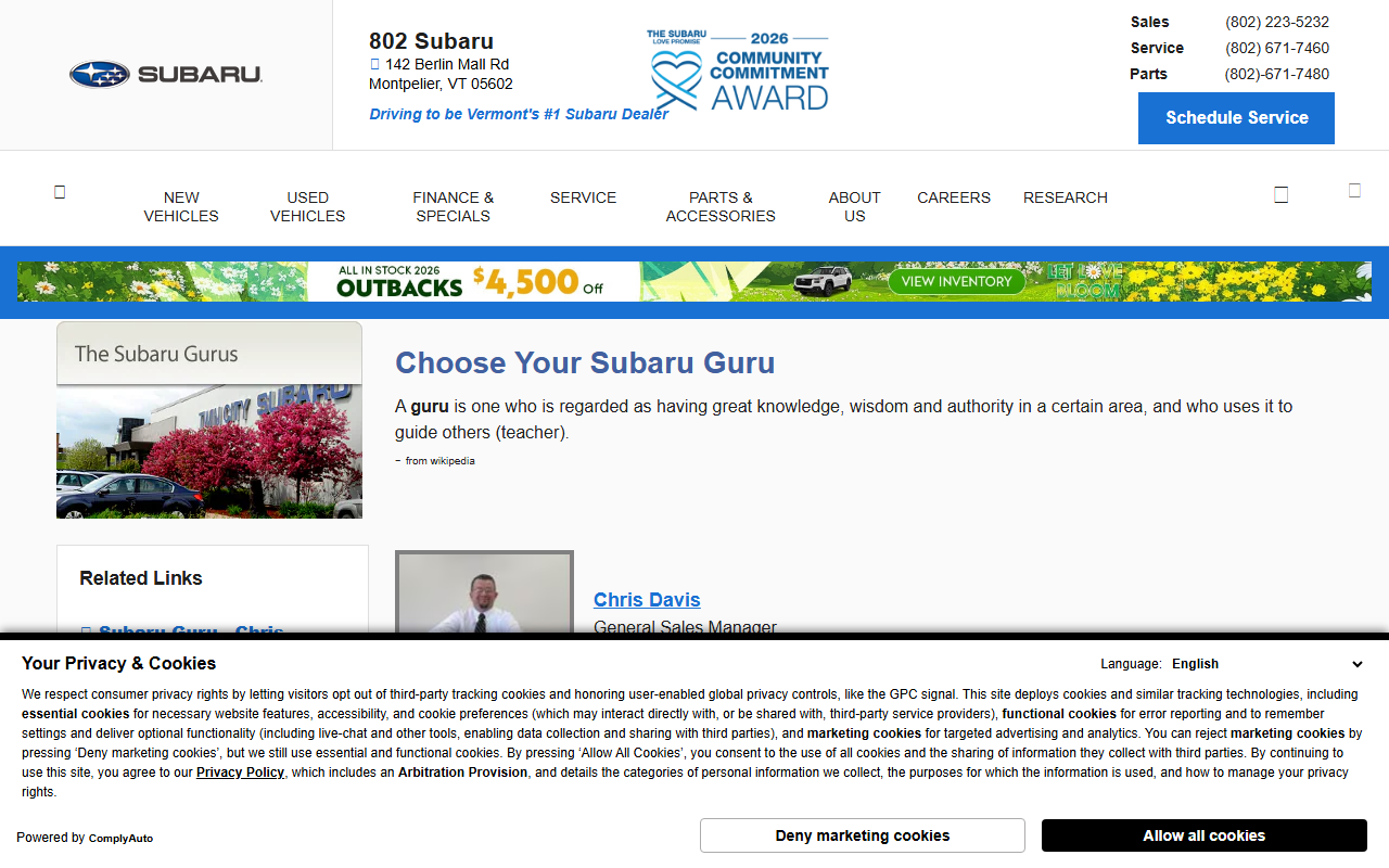 802subaruguru.com screenshot