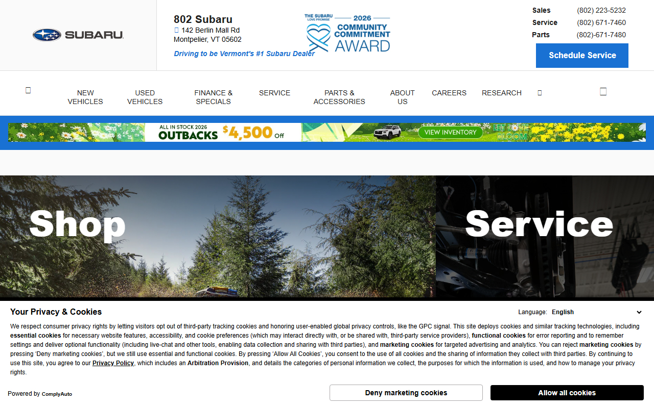 802subaruvt.com screenshot