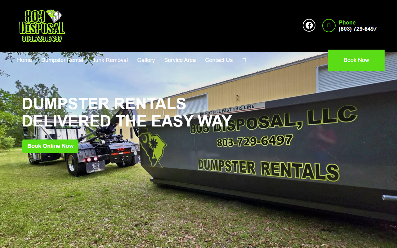 803disposal.com screenshot