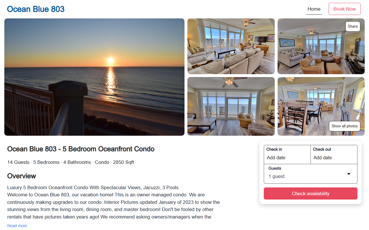 803oceanblue.com screenshot