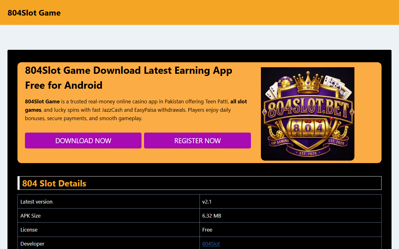 804slotgame.com screenshot