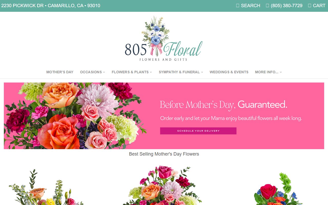 805florist.com screenshot