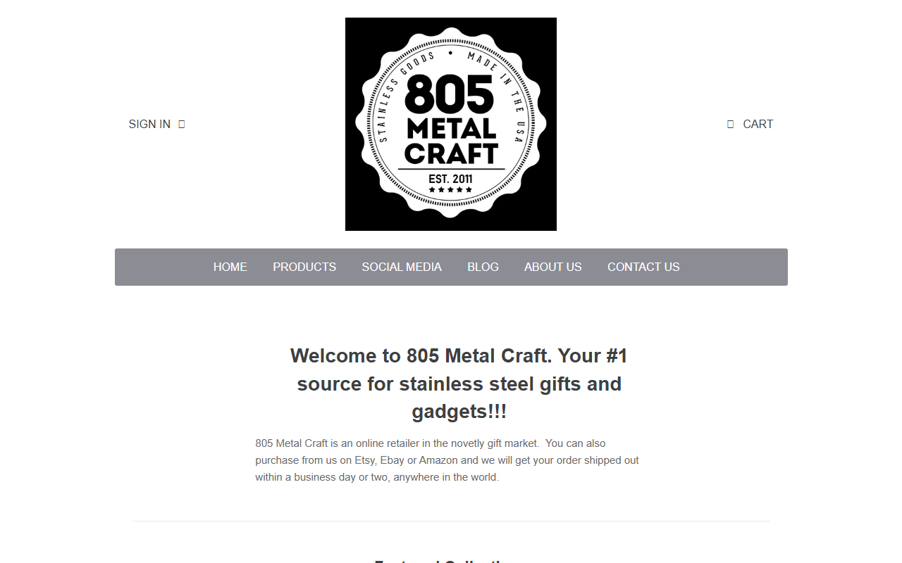 805metalcraft.com screenshot