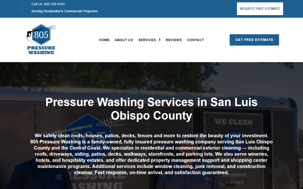 805pressurewash.com screenshot