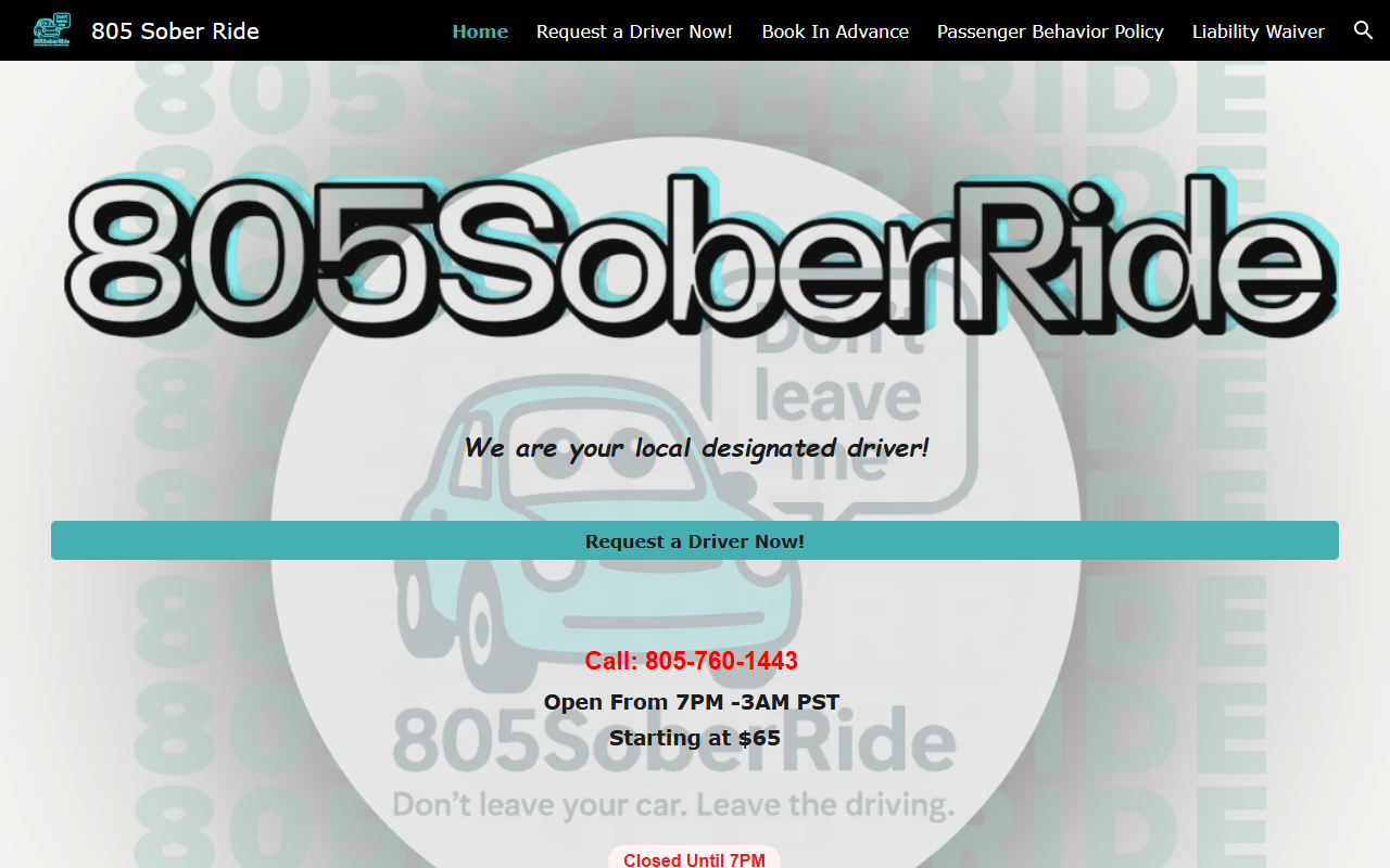 805soberride.com screenshot