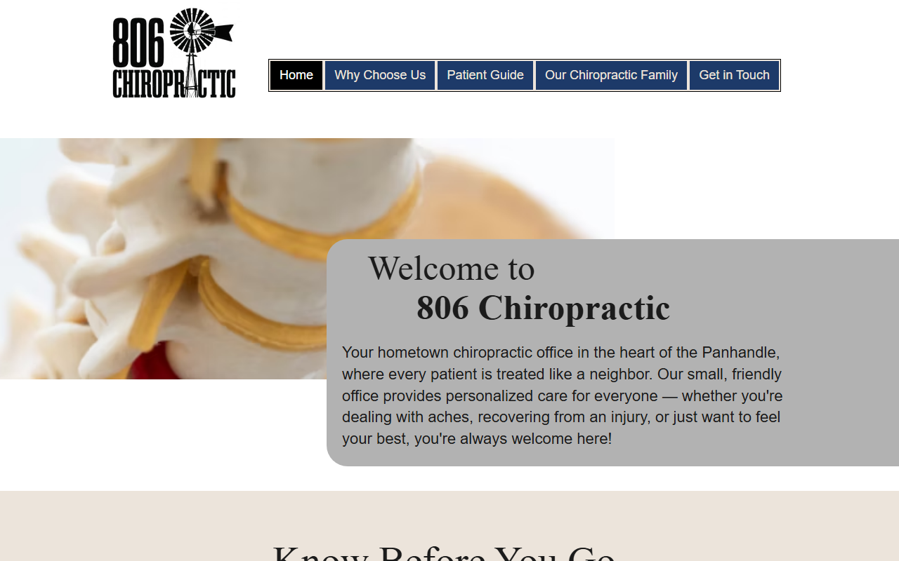806chiropractic.com screenshot