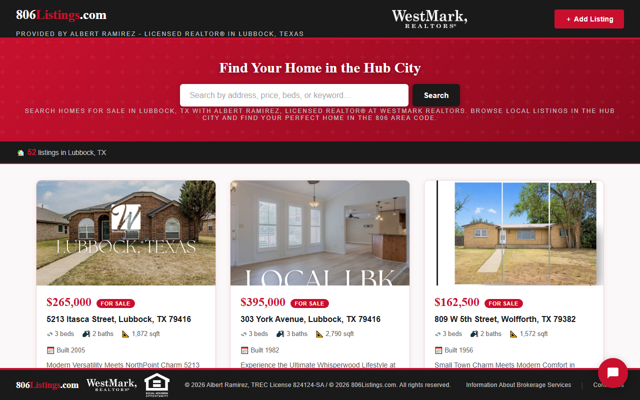 806listings.com screenshot
