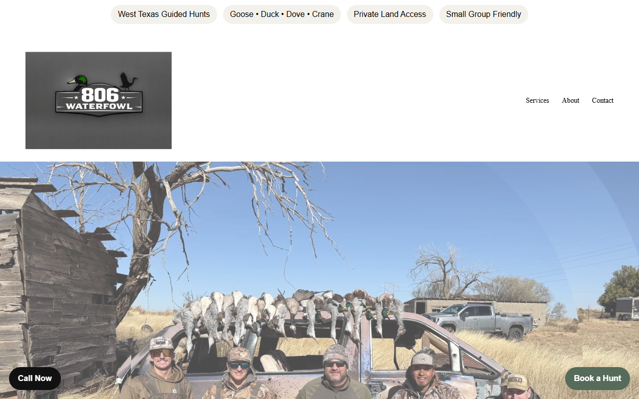806waterfowl.com screenshot