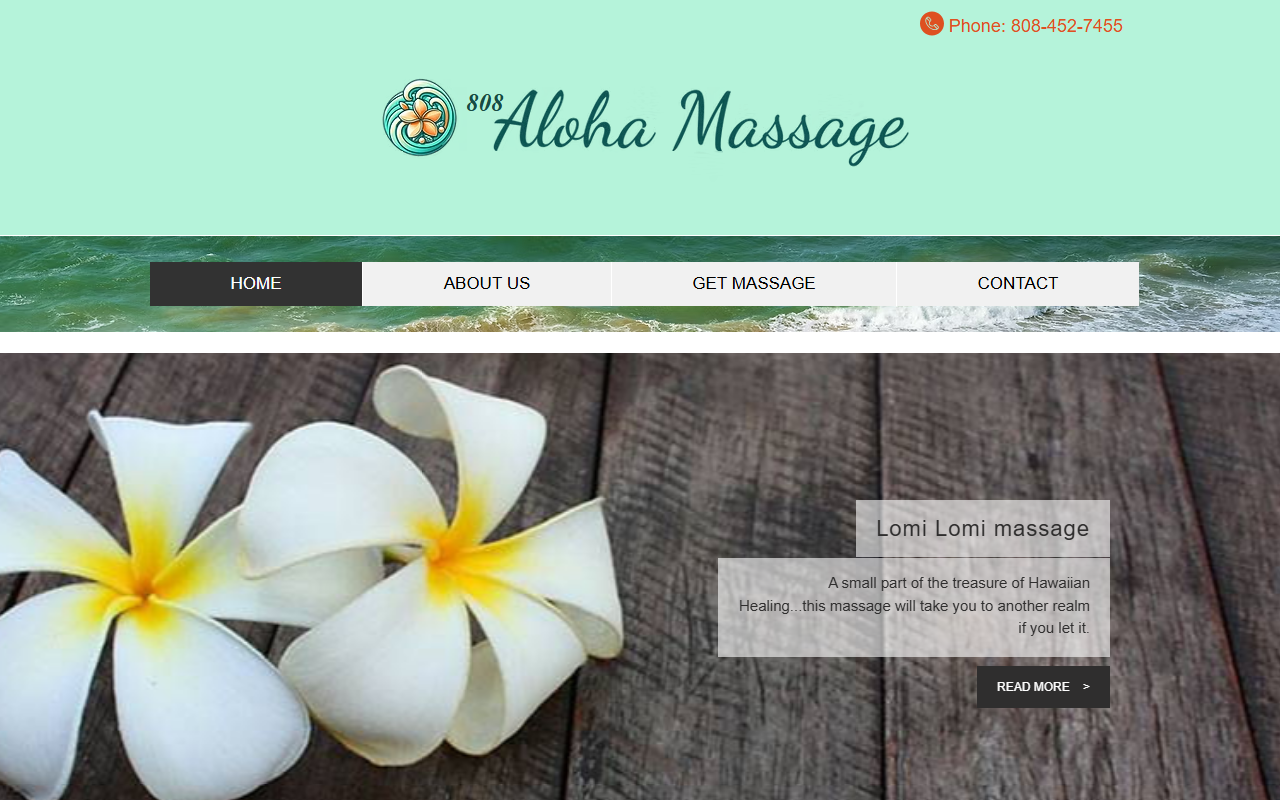 808alohamassage.com screenshot