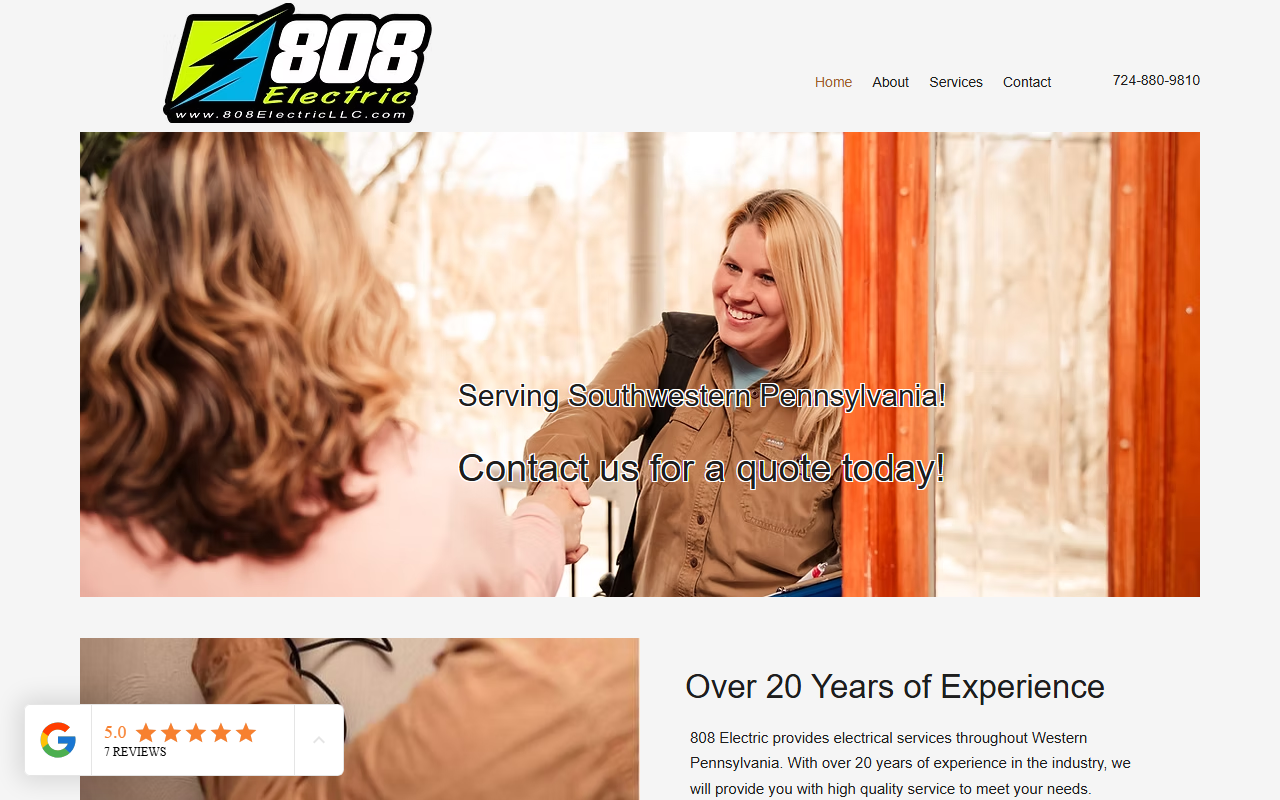 808electricllc.com screenshot