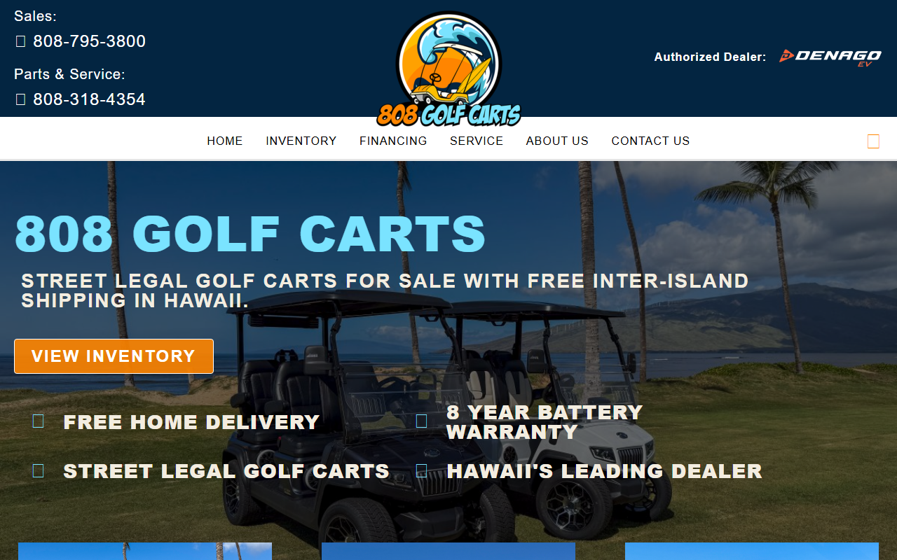 808golfcarts.com screenshot