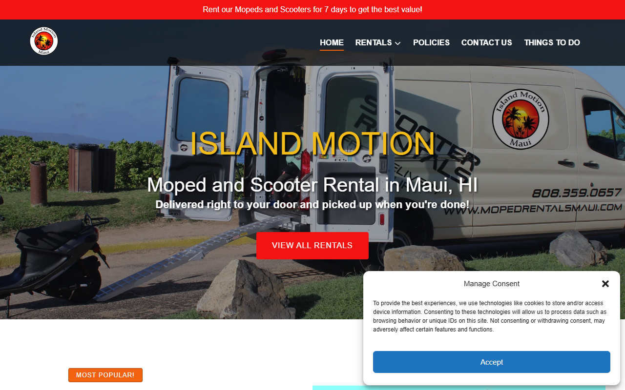 808mopedrental.com screenshot