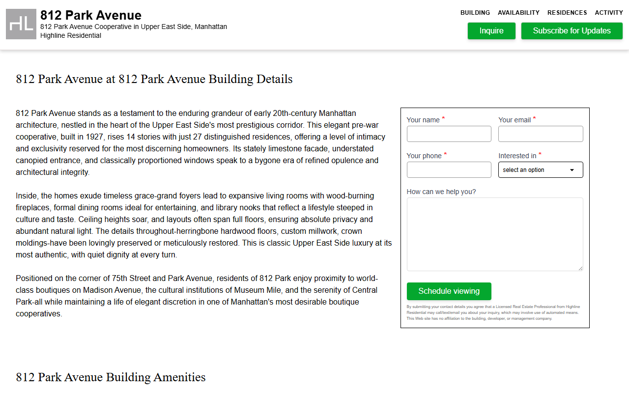 812parkavenue.com screenshot