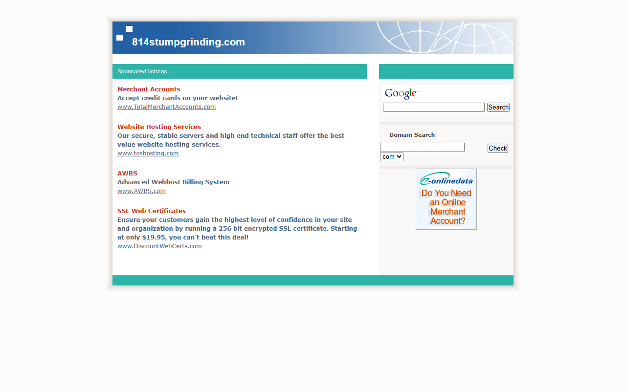 814stumpgrinding.com screenshot