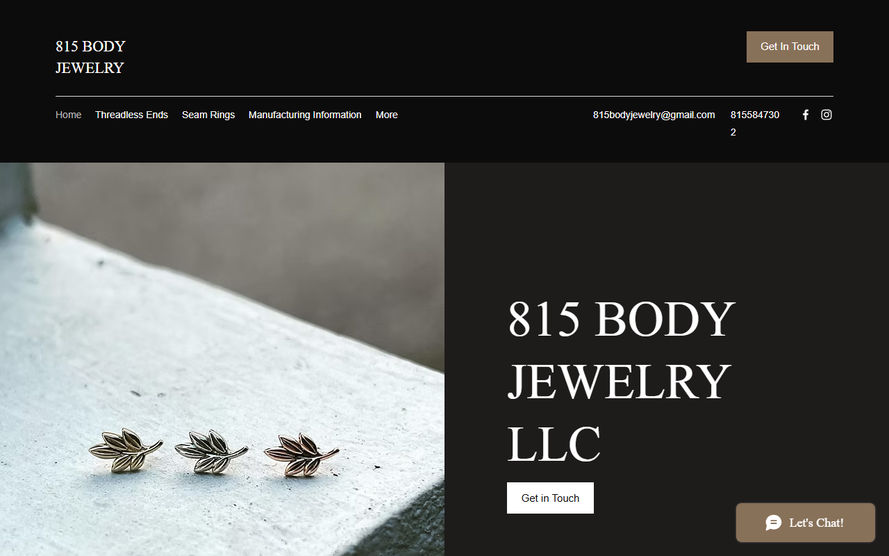 815bodyjewelry.com screenshot