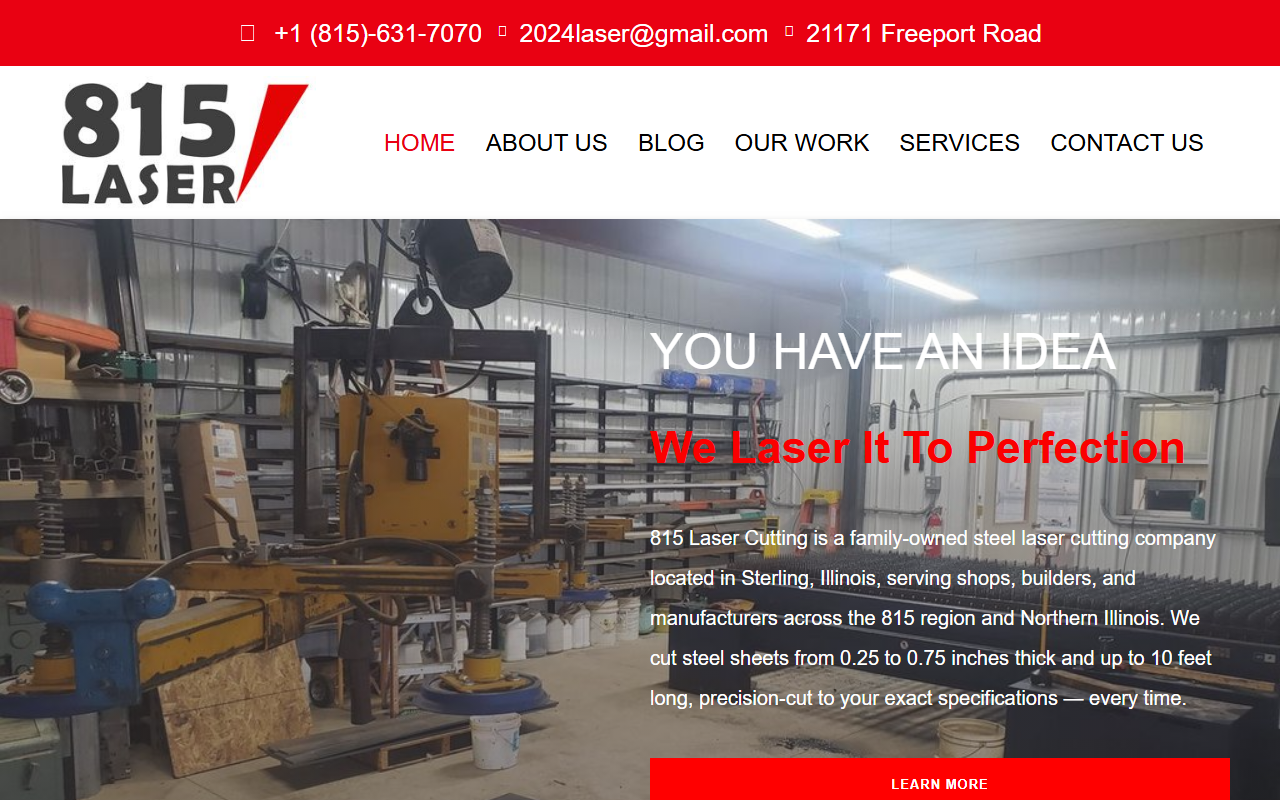 815lasercutting.com screenshot
